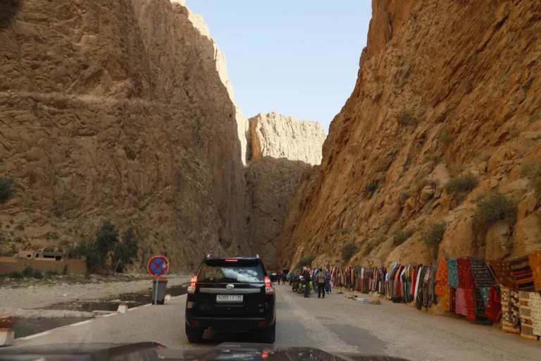 Road through Todra Gorge near Tinghir during a Morocco desert tour